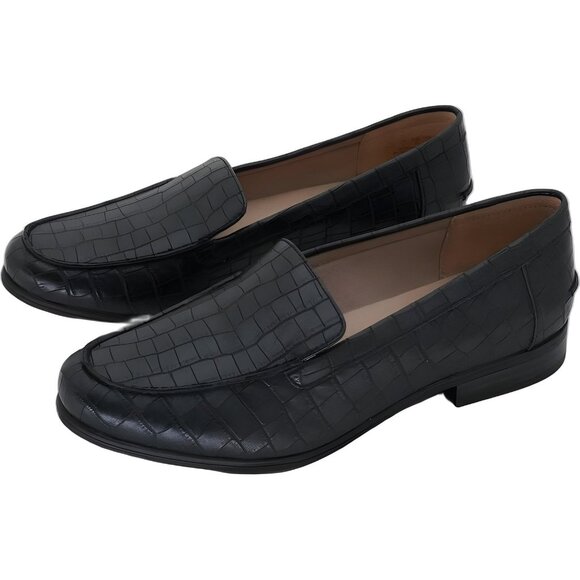 LifeStride Margot Black Croc Slip-On Loafers, Wide Comfort Women's US 8.5W - Picture 2 of 6